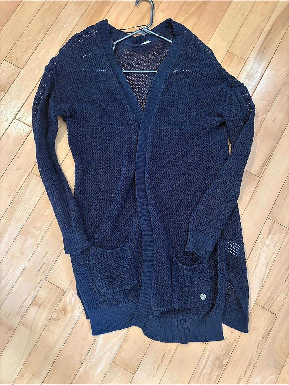 Kismet Open Front Knit Cardigan in Blue Size Medium Like New
